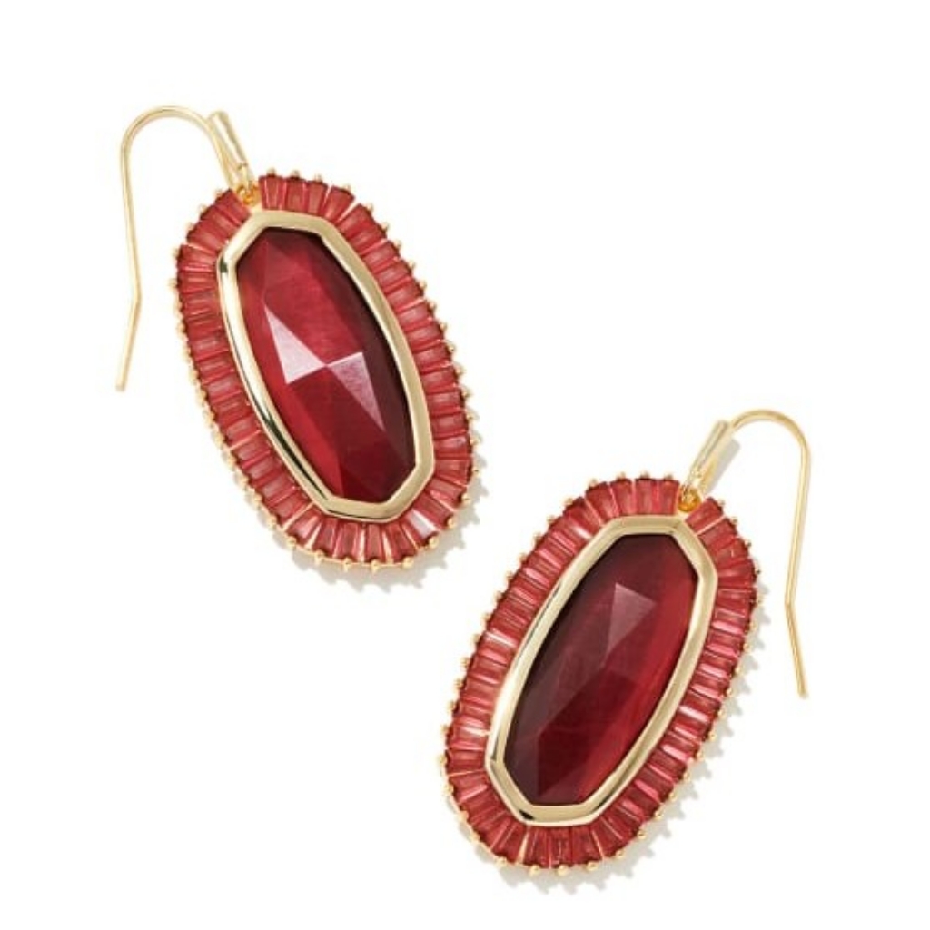 Kendra Scott Elle Red Baguette Drop Earrings